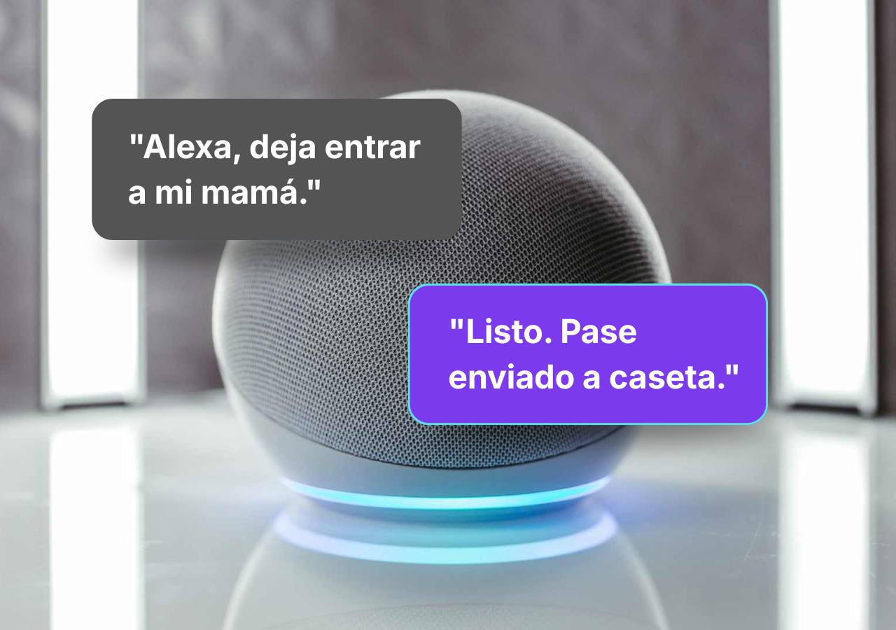 Alto-falante inteligente em uma sala, estilo foto realista